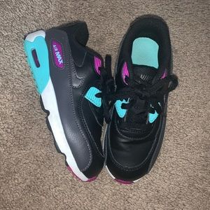 Black, teal and purple Nike Air Max